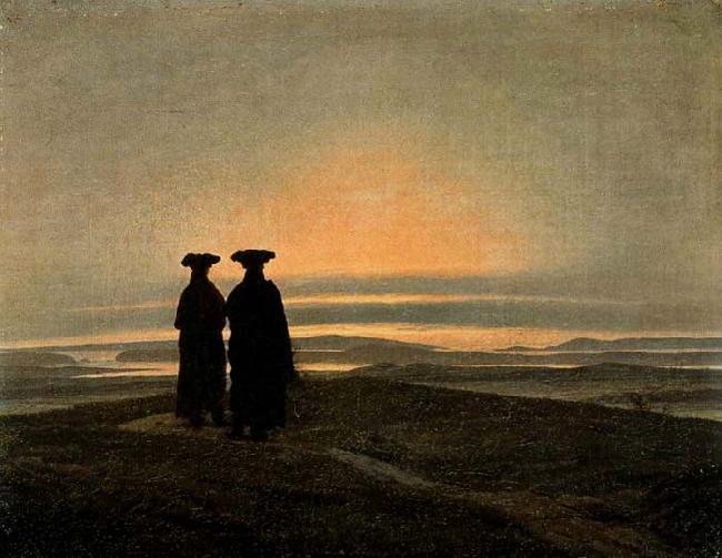 Caspar David Friedrich Evening Landscape with Two Men Sweden oil painting art